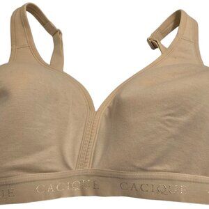 Cacique Beige Lightly Lined No Wire 44C Lane Bryant Bra